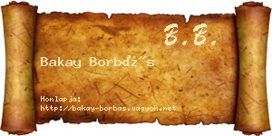 Bakay Borbás névjegykártya